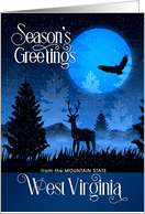 West Virginia Season’s Greetings Woodland Deer Starry Night card