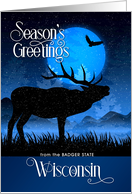 Wisconsin The Badger State Season’s Greetings Moose card