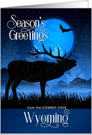 Wyoming The Cowboy State Season’s Greetings Woodland Moose card