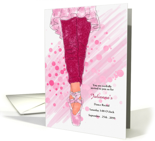 Dance Recital Invitation with Pink Ballerina Theme card (841064)