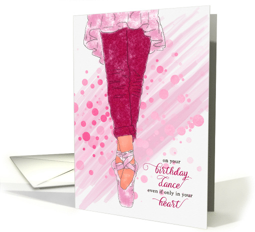 Ballet Dancer's Birthday Illustrated Ballerina in Pink card (841126)