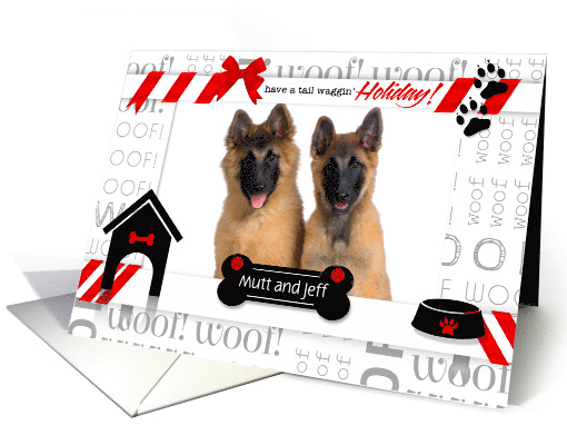 Pet Lovers Dog Themed Holiday with Pet's Photo and Name card (849077)