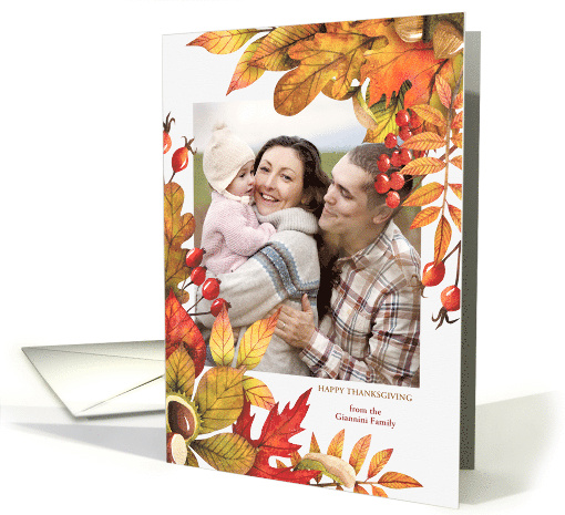 Thanksgiving Autumn Leaves with Custom Photo card (850233)