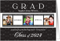 Class of 2022 Film Strip Style Graduation Invitation 3 Photo card