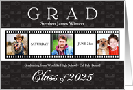 Class of 2025 Film Strip Style Graduation Invitation 3 Photo card
