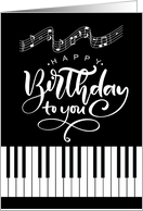 13th Birthday for Teen Tween Boy Piano and Music Theme card