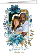 Engagement Announcement with Photo in Slate Blue card
