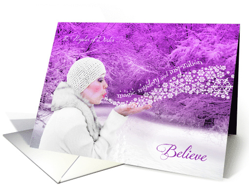 Purples of Winter Magic, Mystery and Inspiration Blank card (859323)
