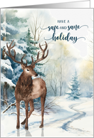 Safe and Sane Sobriety Peace on Earth Red Reindeer card