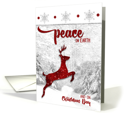 Wedding Anniversary on Christmas Day Red Peace on Earth card (859974)