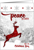 Wedding Anniversary on Christmas Day Red Peace on Earth card