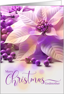 for Godmother Christmas Lavender Purple Poinsettia card