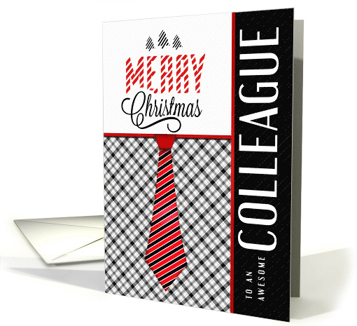 For a Colleague at Christmas Masculine Necktie Sporty Theme card