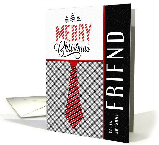 For a Friend at Christmas Masculine Necktie Sporty Theme card (864750)