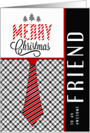 For a Friend at Christmas Masculine Necktie Sporty Theme card