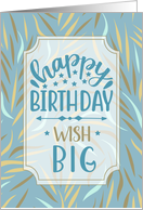 for Anyone Birthday Sky Blue Botanical with Brown Tones card