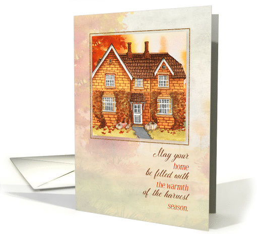 1st Thanksgiving in Your New Home Golden Autumn Painting card (876196)