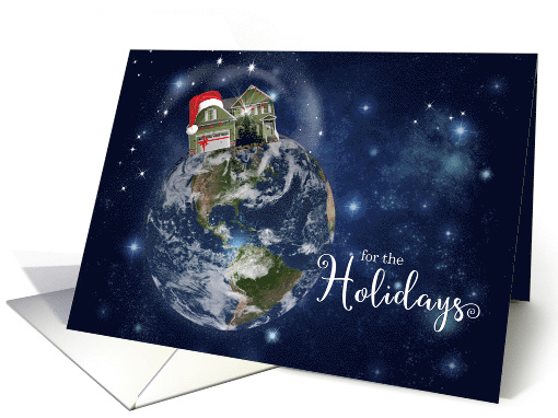 From Our House to Yours Planet Earth Holiday Theme card (876500)