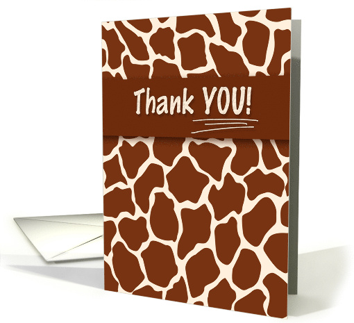 Thank You Giraffe Print for a Safari or Zoo Theme card (883476)