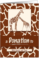 a Donation to Charitable Gift Giraffe Safari Theme card