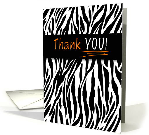 Thank You Zebra Animal Print with Orange Daisy Accent card (883542)