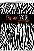 Thank You Zebra Animal Print with Orange Daisy Accent card