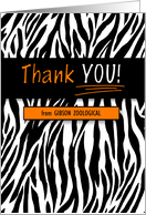 Custom Business Thank You in Zebra Print card