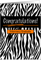 Congratulations Veterinary Graduate Zebra Print card