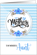 For Aunt Mother’s Day Blue Bontanical and Polka Dots card