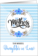 for Daughter-in-Law Mother’s Day Blue Bontanical and Polka Dots card