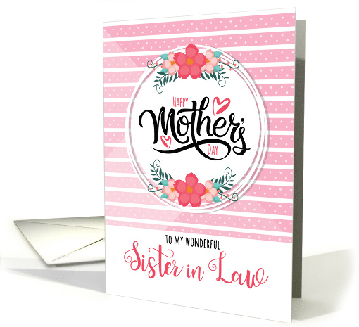 Sister-in-Law Mother's Day Pink Bontanical and Polka Dots card