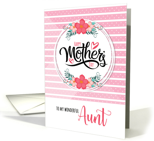 For Aunt Mother's Day Pink Bontanical and Polka Dots card (886745)