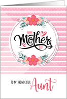 For Aunt Mother’s Day Pink Bontanical and Polka Dots card