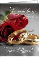 for Godparents Vow Renewal Congratulations Roses and Rings card