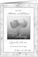 Silver Tulips Formal Wedding Invitation Custom card