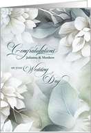 Custom Wedding Congratulations White Magnolias card