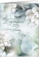 for Grandson and his Wife Wedding Congratulations Silver Tulips card