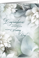 for Granddaughter and Husband Wedding Tulips Grayscale card