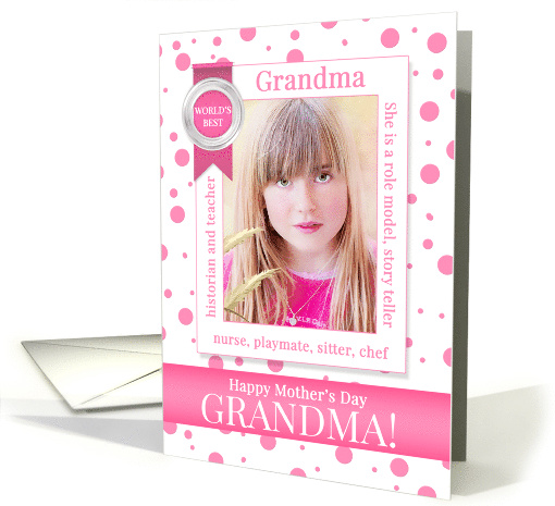 for Grandma on Mother's Day from the Grandkids Custom Photo card