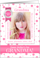 for Grandma on Mother’s Day from the Grandkids Custom Photo card