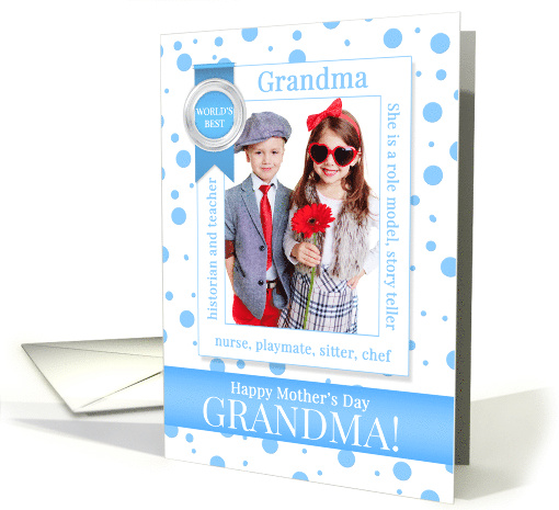 for Grandma on Mother's Day from the Grandkids Custom Photo card