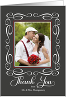 Thank You for the Wedding Gift with Photo in Black White and Red card