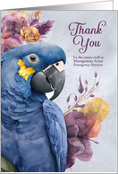 Veterinarian Thank You Hyacinth Macaw Parrot Custom card