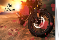 Valentine’s Day Motorcycle Theme Red Heart Overlay card