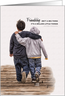 Friendship Day Little Boys on the Dock with Quote card