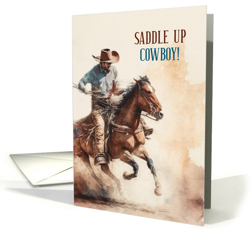 for a Cowboy on His Birthday Western Themed Horseback card (895787)