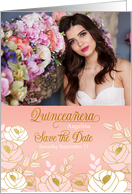 Quinceanera Save the Date Cheetah Print with Photo card