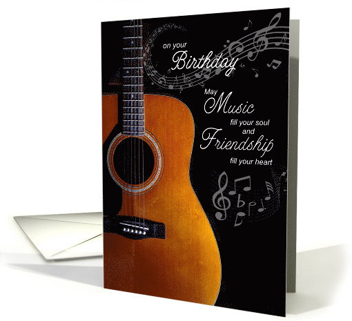 Music Lover's Birthday Acoustic Guitar card (900488)
