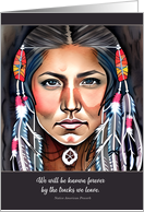 Sympathy Native American Indigenous Woman Painting and Proverb card