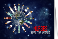 Nurses Heal the World Blank Inside card